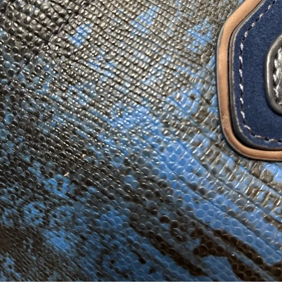 ORIGINAL BY SHARIF Sharif Couture BLUE SUEDE AND CROCODILE PRINT handbag - Picture 7 of 8